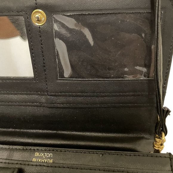 BUXTON Womens Black Crossbody ID Slots Card Slots Pockets Detachable Strap - Picture 6 of 6